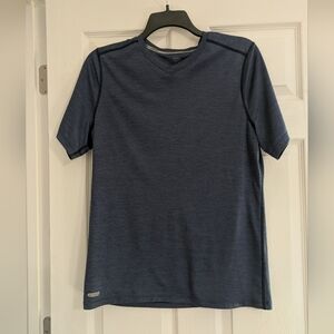 Jockey Men's Blue Silky Soft Short Sleeve Active V-Neck Shirt Large